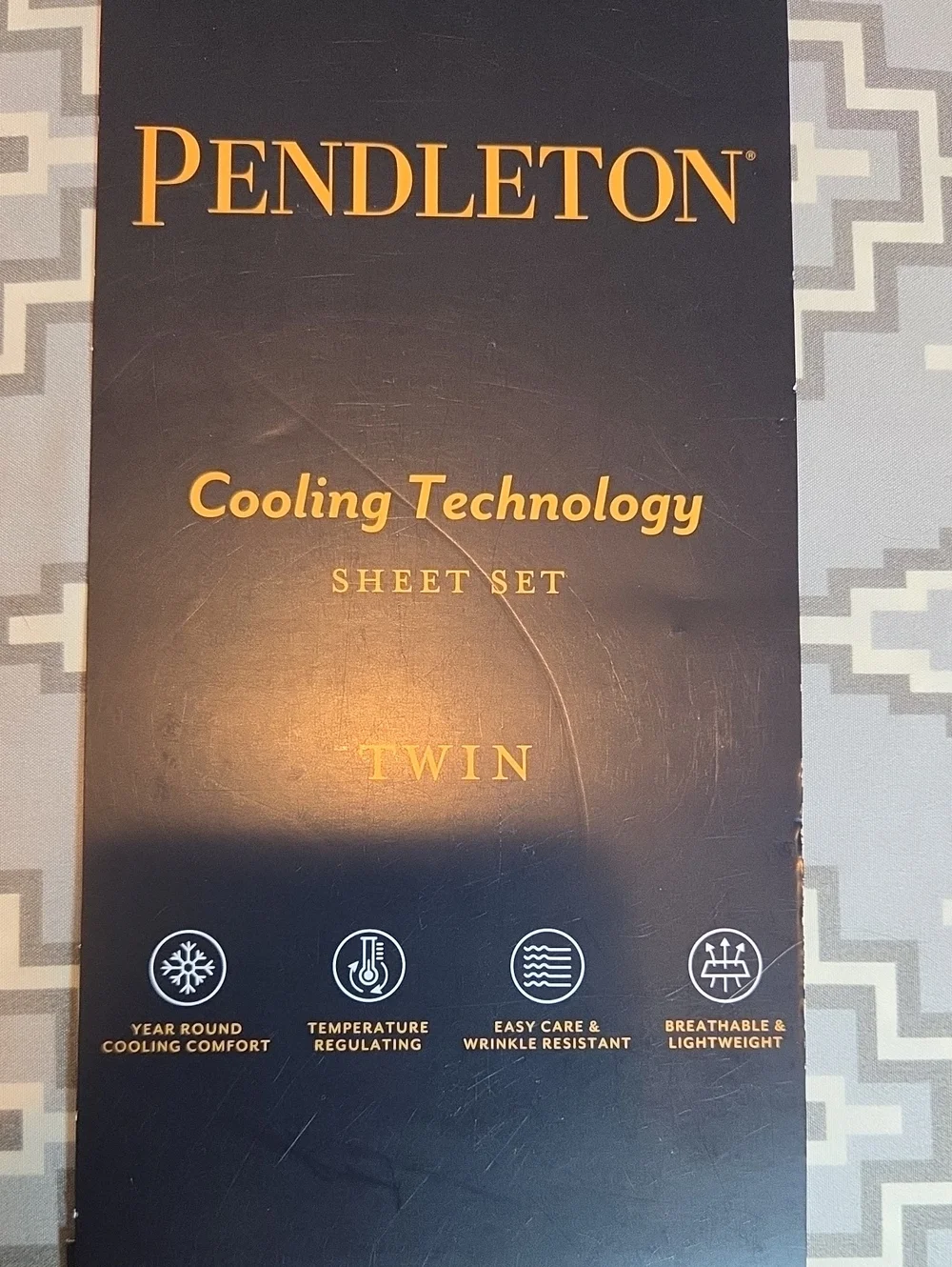 Pendleton Cooling Technology Twin Sheet Set In Grey Aztec